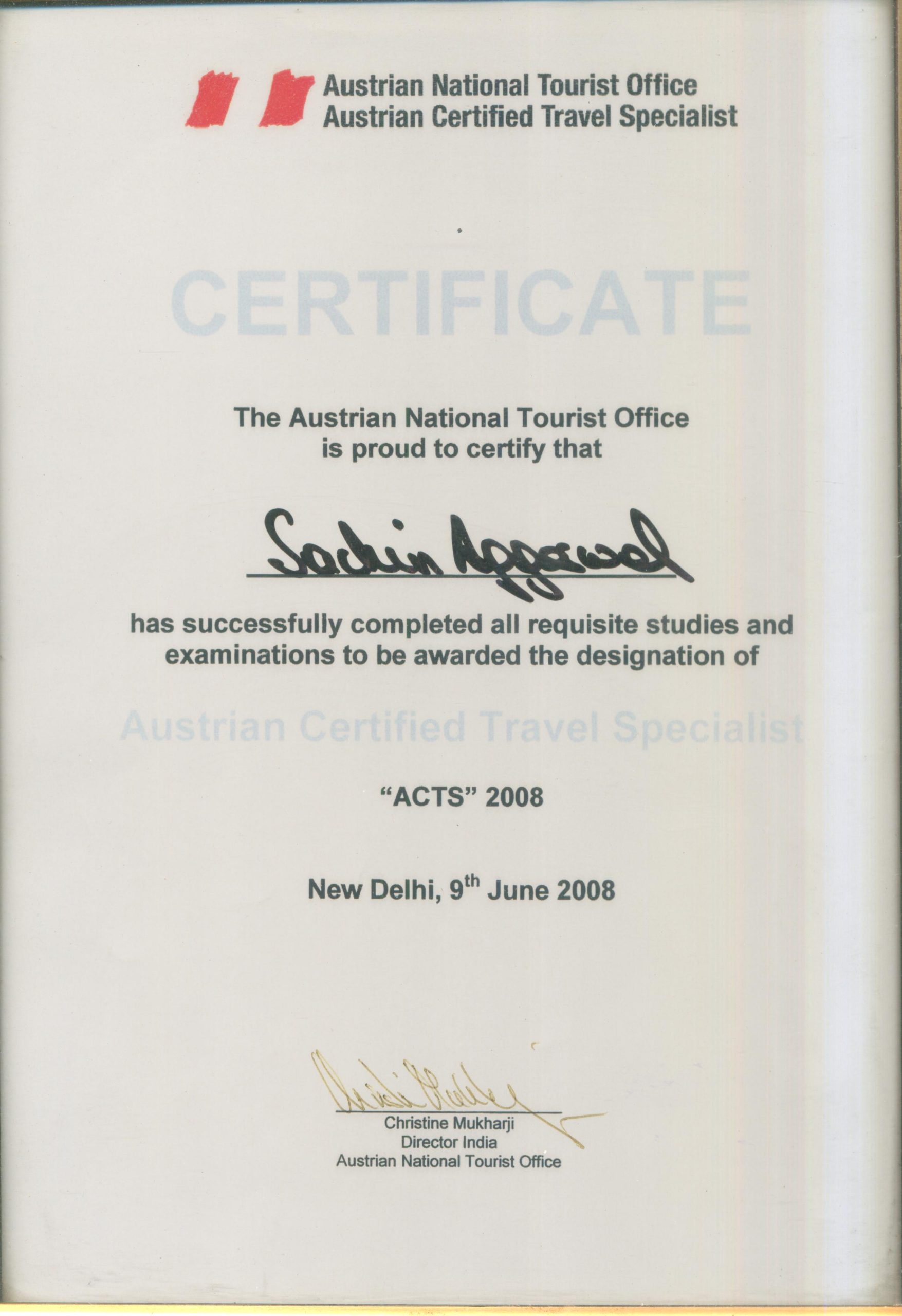 Austrian Certified Travel Specialist